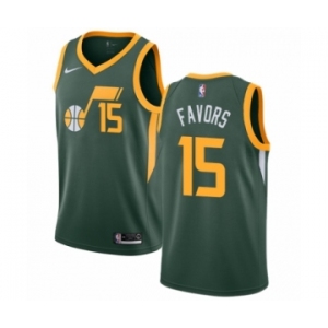 Youth Nike Utah Jazz #15 Derrick Favors Green Swingman Jersey - Earned Edition