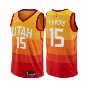 Youth Nike Utah Jazz #15 Derrick Favors Swingman Orange NBA Jersey - City Edition