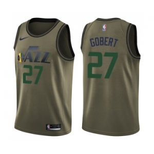 Youth Nike Utah Jazz #27 Rudy Gobert Swingman Green Salute to Service NBA Jersey