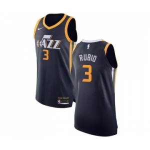 Youth Nike Utah Jazz #3 Ricky Rubio Authentic Navy Blue Road NBA Jersey - Icon Edition