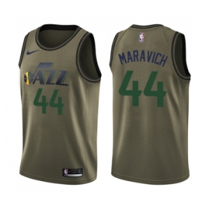 Youth Nike Utah Jazz #44 Pete Maravich Swingman Green Salute to Service NBA Jersey