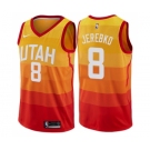 Youth Nike Utah Jazz #8 Jonas Jerebko Swingman Orange NBA Jersey - City Edition