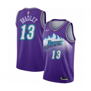 Youth Utah Jazz #13 Tony Bradley Swingman Purple Hardwood Classics Basketball Jersey