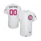 Men's Majestic Chicago Cubs Customized Authentic White 2016 Mother's Day Fashion Flex Base MLB Jersey