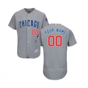 Men's Majestic Chicago Cubs Customized Grey Road Flex Base Authentic Collection MLB Jersey