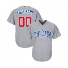 Men's Majestic Chicago Cubs Customized Replica Grey Road Cool Base MLB Jersey