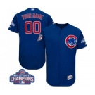 Men's Majestic Chicago Cubs Customized Royal Blue 2016 World Series Champions Flexbase Authentic Collection MLB Jersey