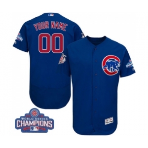 Men's Majestic Chicago Cubs Customized Royal Blue 2016 World Series Champions Flexbase Authentic Collection MLB Jersey