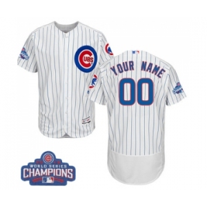 Men's Majestic Chicago Cubs Customized White 2016 World Series Champions Flexbase Authentic Collection MLB Jersey