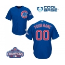 Youth Majestic Chicago Cubs Customized Authentic Royal Blue Alternate 2016 World Series Champions Cool Base MLB Jersey