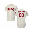 Men's Majestic Cleveland Indians Customized Cream Flexbase Authentic Collection MLB Jersey