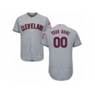 Men's Majestic Cleveland Indians Customized Grey Flexbase Authentic Collection MLB Jersey