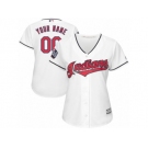 Women's Majestic Cleveland Indians Customized Authentic White Home 2016 World Series Bound Cool Base MLB Jersey