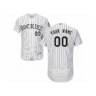 Men's Majestic Colorado Rockies Customized White Flexbase Authentic Collection MLB Jersey