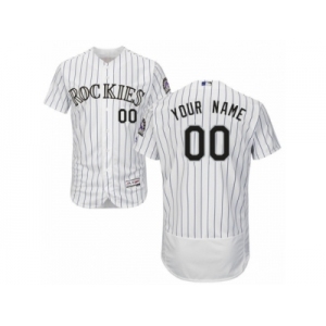 Men's Majestic Colorado Rockies Customized White Flexbase Authentic Collection MLB Jersey