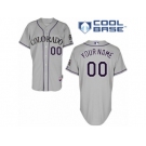 Youth Majestic Colorado Rockies Customized Authentic Grey Road Cool Base MLB Jersey