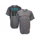 Men's Arizona Diamondbacks Majestic Gray Turquoise 2017 Cool Base Custom Jersey