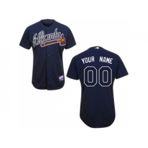 Coustom Atlanta Braves Jersey Blue Road Cool Base Baseball