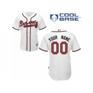Coustom Atlanta Braves Jersey White Home Cool Base Baseball