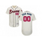 Men's Majestic Atlanta Braves Customized Cream Flexbase Authentic Collection MLB Jersey