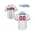 Women's Majestic Atlanta Braves Customized Replica White Home Cool Base MLB Jersey