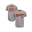 Men's Baltimore Orioles Majestic Road Gray 2017 Authentic Flex Base Custom Jersey with All-Star Game Patch