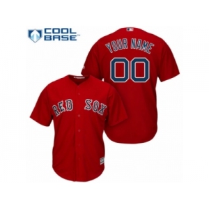 Women's Majestic Boston Red Sox Customized Replica Red Alternate Home Cool Base MLB Jersey
