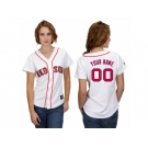 Women's Majestic Boston Red Sox Customized Replica White Home Cool Base MLB Jersey