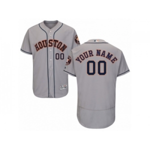 Men's Majestic Houston Astros Customized Grey Flexbase Authentic Collection MLB Jersey