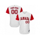 Men's Canada Baseball Majestic Customized White 2017 World Baseball Classic Authentic Team Jersey