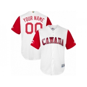 Men's Canada Baseball Majestic Customized White 2017 World Baseball Classic Replica Team Jersey
