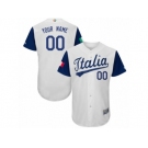 Men's Italy Baseball Majestic Customized White 2017 World Baseball Classic Authentic Team Jersey