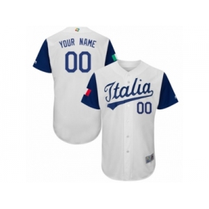 Men's Italy Baseball Majestic Customized White 2017 World Baseball Classic Authentic Team Jersey