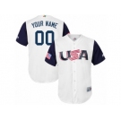 Men's USA Baseball Majestic Customized White 2017 World Baseball Classic Replica Team Jersey