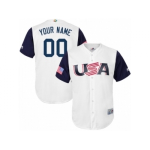 Youth USA Baseball Majestic Customized White 2017 World Baseball Classic Replica Team Jersey