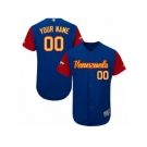 Men's Venezuela Baseball Majestic Customized Royal Blue 2017 World Baseball Classic Authentic Team Jersey