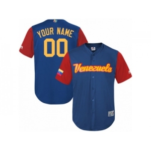 Men's Venezuela Baseball Majestic Customized Royal Blue 2017 World Baseball Classic Replica Team Jersey
