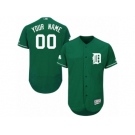 Men's Majestic Detroit Tigers Customized Green Celtic Flexbase Authentic Collection MLB Jersey