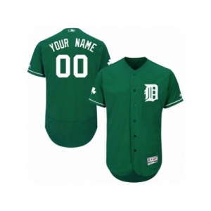 Men's Majestic Detroit Tigers Customized Green Celtic Flexbase Authentic Collection MLB Jersey