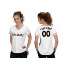 Women's Majestic Miami Marlins Customized Replica White Home Cool Base MLB Jersey