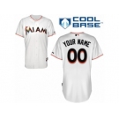 Youth Majestic Miami Marlins Customized Replica White Home Cool Base MLB Jersey