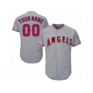 Men's Majestic Los Angeles Angels of Anaheim Customized Grey Flexbase Authentic Collection MLB Jersey