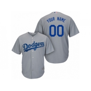 Women's Majestic Los Angeles Dodgers Customized Replica Grey Road Cool Base MLB Jersey