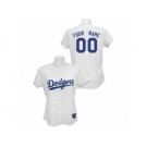 Women's Majestic Los Angeles Dodgers Customized Replica White Home Cool Base MLB Jersey