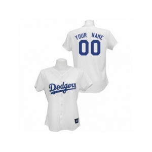 Women's Majestic Los Angeles Dodgers Customized Replica White Home Cool Base MLB Jersey
