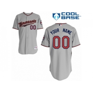 Women's Majestic Minnesota Twins Customized Replica Grey Road Cool Base MLB Jersey