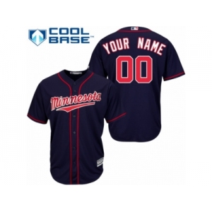 Women's Majestic Minnesota Twins Customized Replica Navy Blue Alternate Road Cool Base MLB Jersey