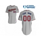 Youth Majestic Minnesota Twins Customized Authentic Grey Road Cool Base MLB Jersey