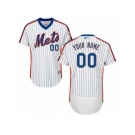 Men's Majestic New York Mets Customized Whit Royal Flexbase Authentic Collection MLB Jersey