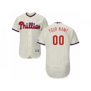 Men's Majestic Philadelphia Phillies Customized Cream Flexbase Authentic Collection MLB Jersey
